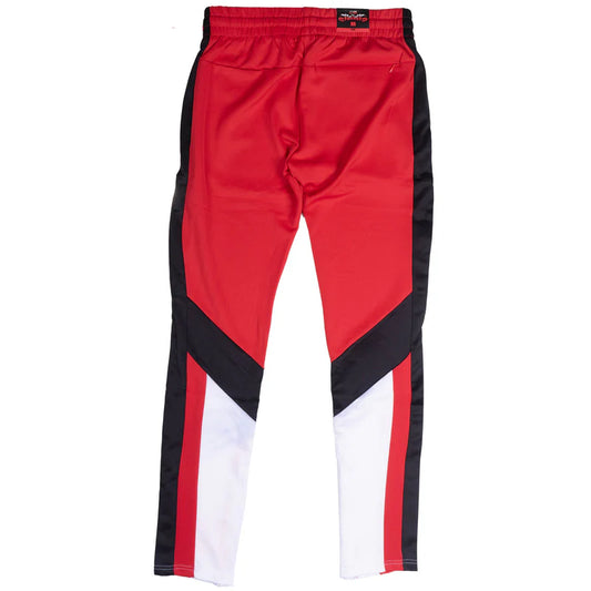 12 AM Nation Block Track Pants - Red/Black/White - Size XL
